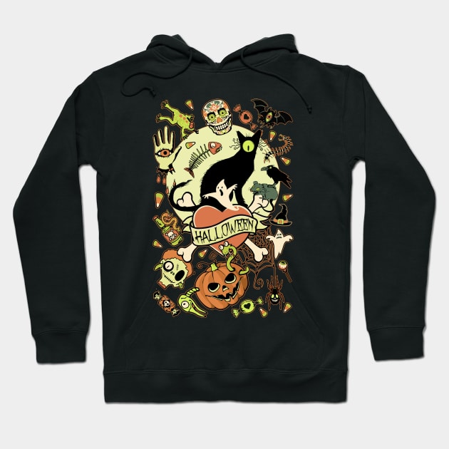 Happy Halloween (vintage) Hoodie by BessoChicca